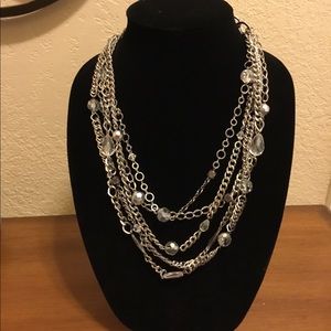 Silver multi-chain necklace